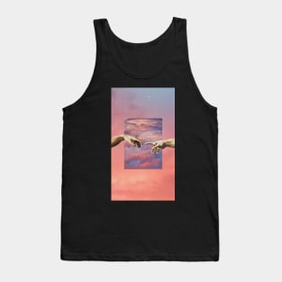 sunset michelangelo hands art aesthetic phone case clouds painting Tank Top